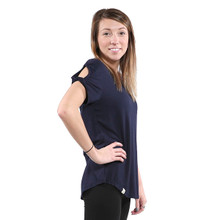 Simply Southern Knot Sleeve Top Navy