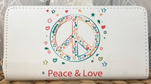 Zip-Around Wallet Peace Sign Love