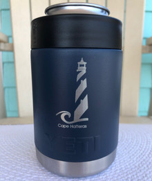  Custom Yeti Navy Colster with Cape Hatteras Lighthouse