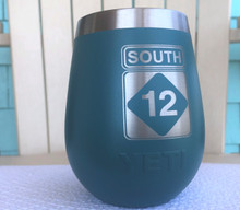 Custom Yeti 10oz River Green Wine Glass with South 12
