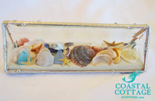Glass Prism with Sand and Seashells