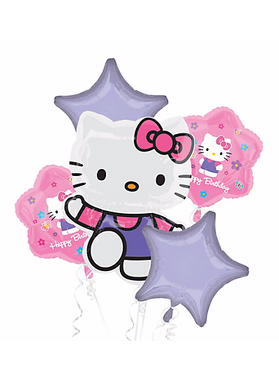 hello kitty birthday balloon bouquet (a set of 5)