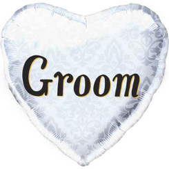 18" Groom Silver Heart