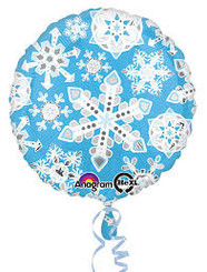 18" Blue & White Frosty Snowflakes