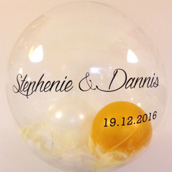 24" Pearl Feather Crystal Balloon with Message