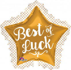 34" Best of Luck Gold Star