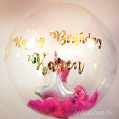 24" Unicorn Crystal Balloon with Message
