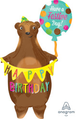 38" Birthday Bear with Banner