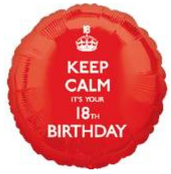 18" Keep Calm It's Your 18th Birthday