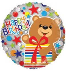 18" Bear With Presents Clearview Balloon