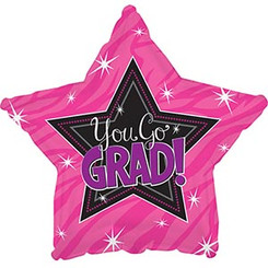 18" You Go Grad Pink Balloon