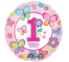 18" 1st Sweet Birthday Girl Round