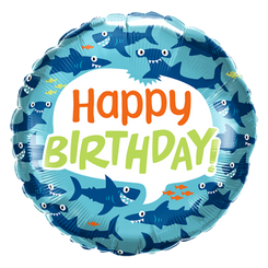 18" Birthday Fun Sharks Foil Balloon