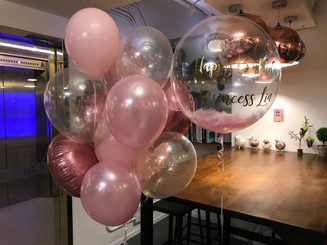  crystal balloon with pink balloon set
