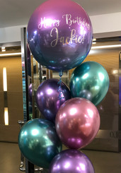  orbz balloon bouquet with message