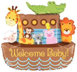 37" Foil Shape Balloon Noah's Ark Welcome Baby