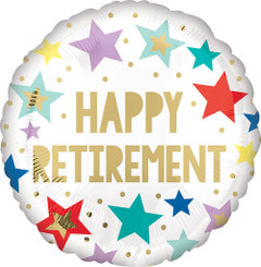 18" Happy Retirement stars foil balloon
