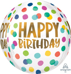 16" Happy Birthday Dots orbz 