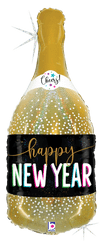 36" Holographic New Year Champagne Jumbo Foil balloon