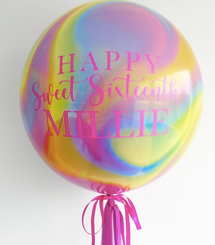  22" Iridescent bubble balloon with message