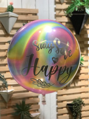  22" Iridescent bubble balloon with message