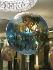  22" Globe bubble balloon with message