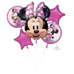 Minnie Mouse foil balloon bouquet(A set of 5)
