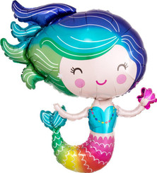 30" Rainbow Mermaid foil balloon