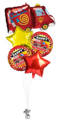 Birthday Fire Truck Balloon Bouquet