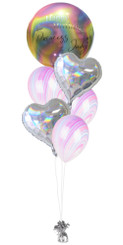  Iridescent Swirl balloon bouquet