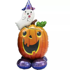  56" Jack-o-latern & Ghost foil airloonz 