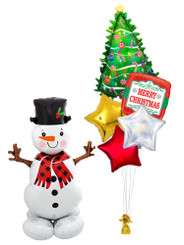   Snowman & Christmas Tree balloon bouquet