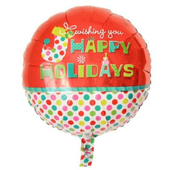 18" Wishing you a happy holidays foil balloon