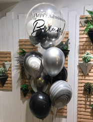  Black silver crystal balloon bouquet