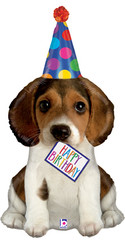 41" Birthday Puppy Foil balloon