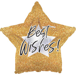 18" Best Wishes Glitter Foil balloon