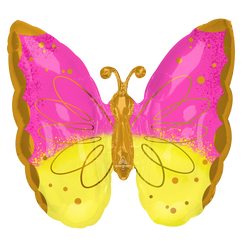 25" Pink and yellow Butterfly