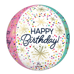 16" Confetti & Sprinkles Birthday Orbz foil balloon
