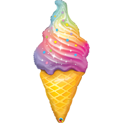 45" Rainbow swirl Ice Cream foil balloon 