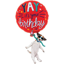 38" Cool Birthday Dog foil balloon
