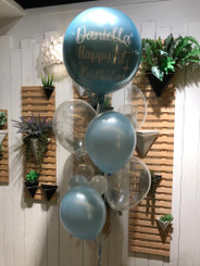   Icy Blue Orbz balloon bouquet