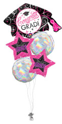   Congrats grad pink balloon set (a set of 5)