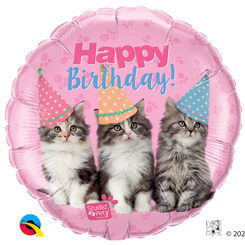 18" Birthday Party Kittens Foila balloon