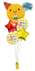   Happy Smiley Birthday balloon bouquet