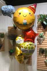  Happy Smiley Birthday balloon bouquet