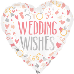 18" Pink Wedding Wishes foil balloon