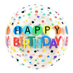   16" Confetti Birthday orbz balloon