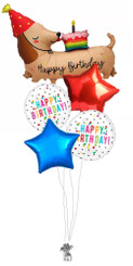    Birthday Sausage dog balloon bouquet