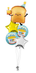     Birthday toast balloon bouquet