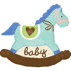 29" Baby Blue Rocking Horse
